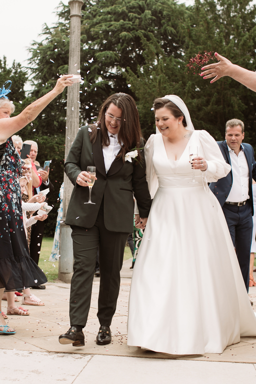 same sex couple wedding makeup and hair by Pam Wrigley
