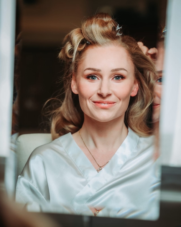 Natural soft glam Bridal makeup and wedding Hair By Pam Wrigley