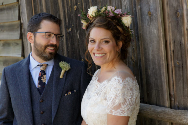 wedding and bridal hairstylist, creating a hair up low bun in London. Beautiful natural makeup created by makeup artist Pam Wrigley. This is a bridal braided hair style with a flower crown in Berkshire.
