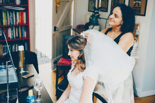 Natural bridal makeup and bridal hair down hairstyles for brides with medium length hair. Plus makeup by wedding makeup artist and bridal hair stylist Pam Wrigley in London.