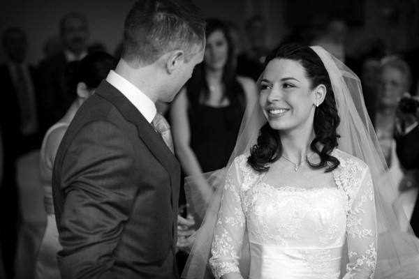Wedding natural makeup and bridal hair in a soft hair down hairstyle for bride. By Pam Wrigley wedding makeup artist and bridal hair stylist, London.