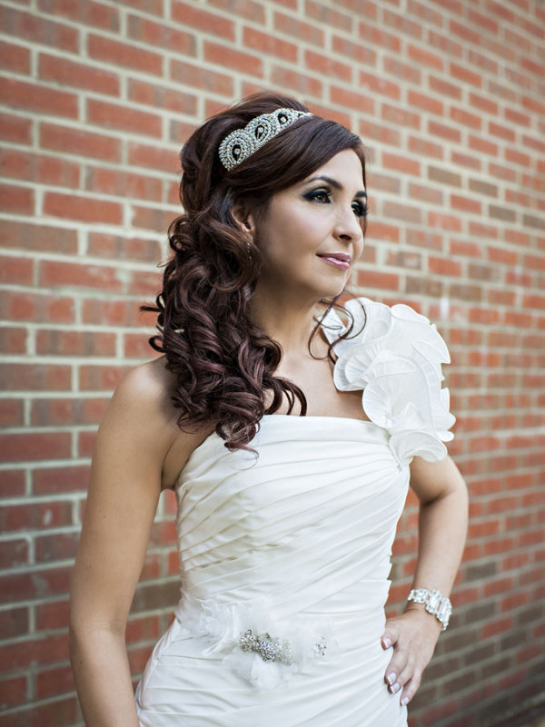 Wedding smokey makeup and bridal hair in a soft hair down hairstyle for bride. By Pam Wrigley wedding makeup artist and bridal hair stylist, London.