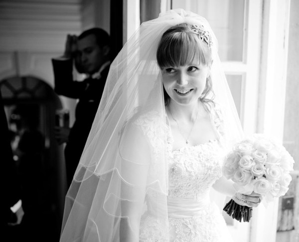 Wedding natural makeup and bridal hair in a soft half up hairstyle. By Pam Wrigley wedding makeup artist and bridal hair stylist, London.
