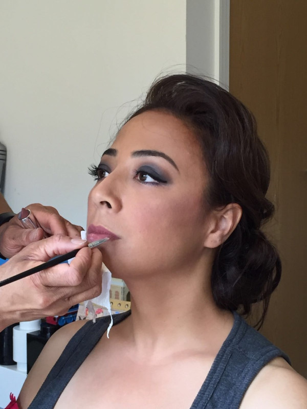sultry smokey makeup wedding make up by Pam Wrigley bridal hairstyle vintage hair style