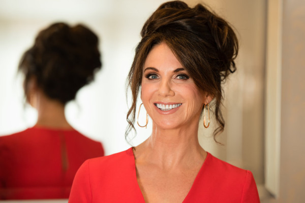 mature wedding makeup and bride hair style by Pam Wrigley bridal hair stylist London make-up artist sultry smokey makeup