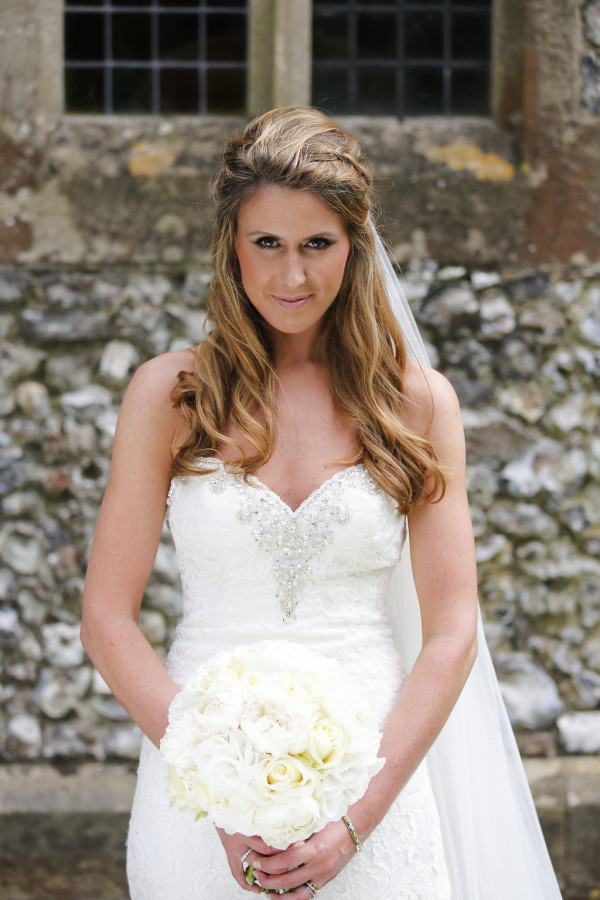 wedding makeup and bride hair style by bridal hairstylist Pam Wrigley Surrey London