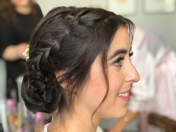 wedding hairstyle hair london bridal braid bun thick hair