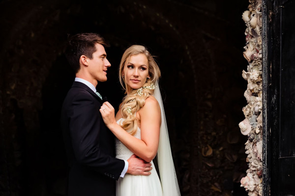 wedding braided hairstyle and smoky bridal makeup by Pam Wrigley London Surrey
