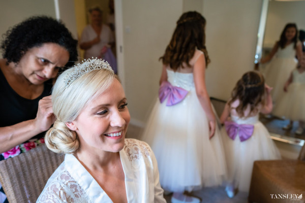 smooth sleek bridal and wedding day hairstyle by Pam Wrigley