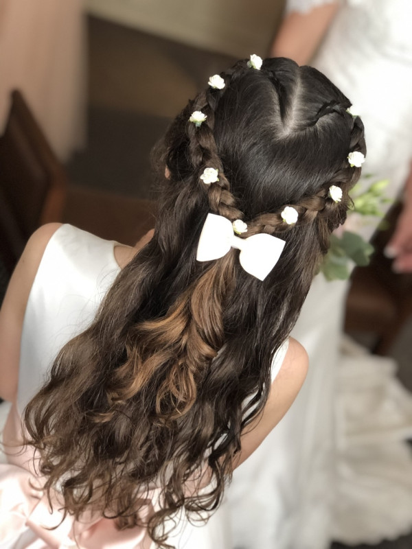 HALF UP WEDDING HAIRSTYLES, PLAITS & BRAIDS half up soft curls braids wedding bridesmaid hair