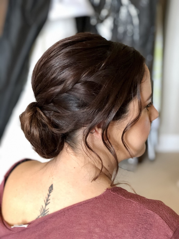 low bun soft curls bride wedding bridal hair