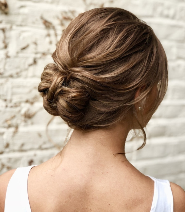 low bun bride wedding bridal hair