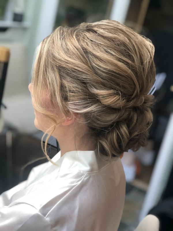 soft messy bridal.wedding braided twisted bun hairstyle pam wrigley