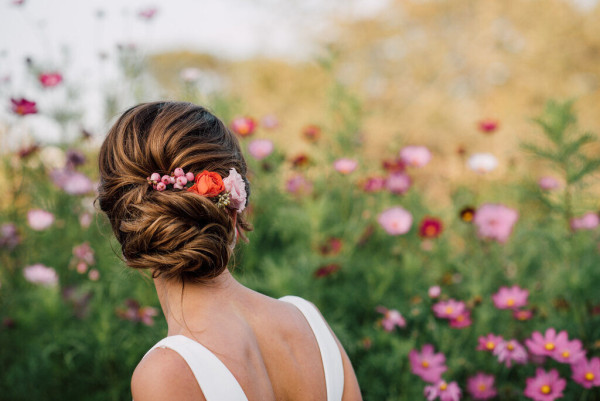low bun bridal and wedding hairstyle by Pam Wrigley Fulham Chiswick London