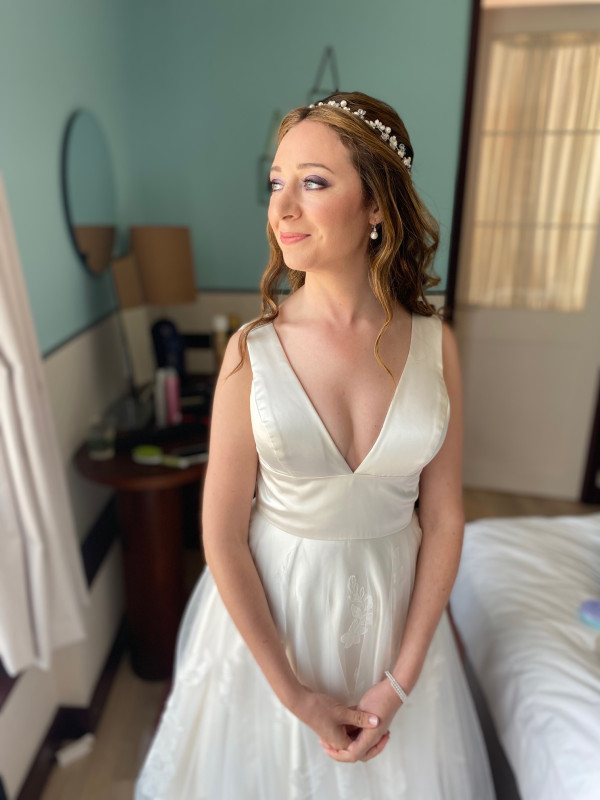 wedding and bridal hairstyles half up hair style by Pam Wrigley