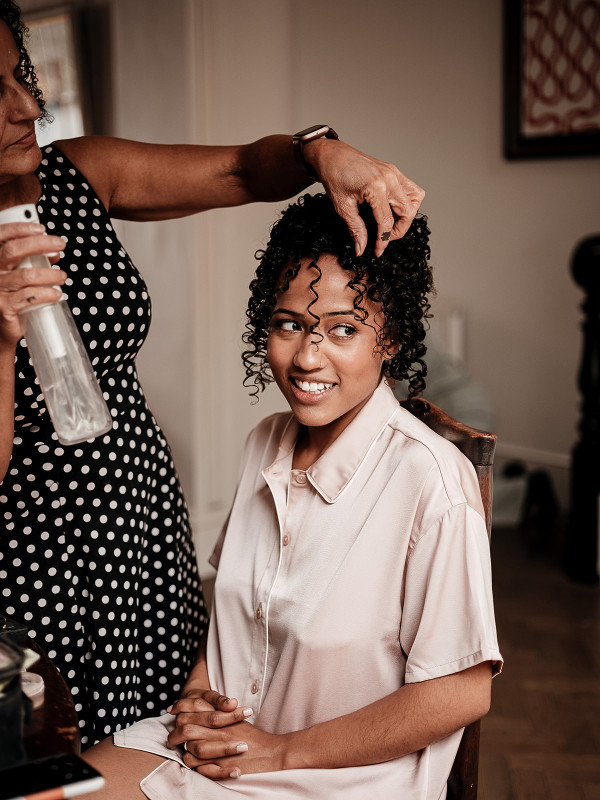 NATURAL CURLS working with naturally curly hair bridal hairstyles and natural makeup by Pam Wrigley