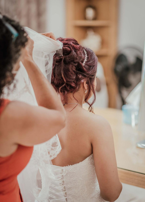wedding hair style and bridal makeup by Pam Wrigley