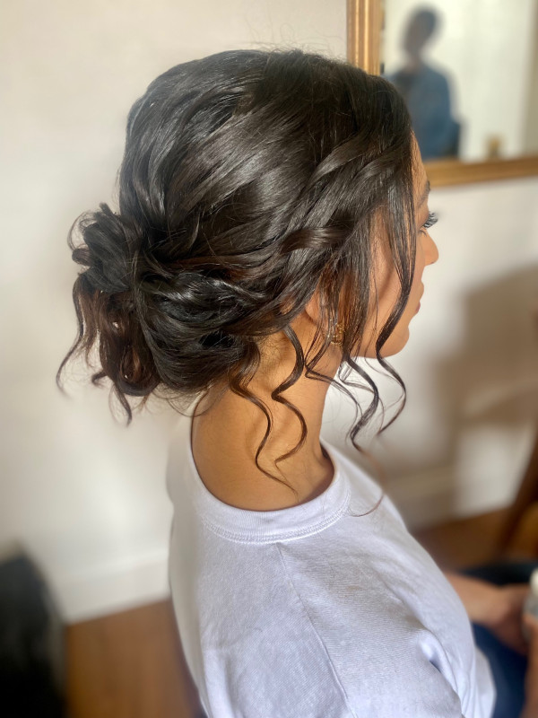 wedding makeup and bridal hairstyles soft low bun by Pam Wrigley