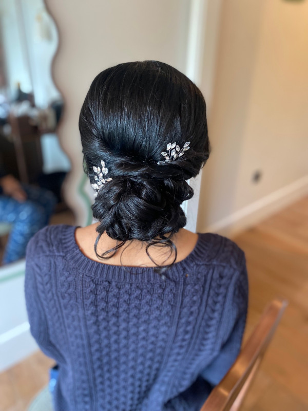 wedding and bridal hairstyles low relaxed bun by Pam Wrigley