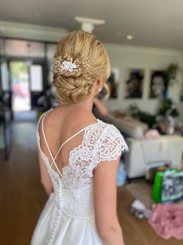 wedding and bridal hairstyles low relaxed bun by Pam Wrigley