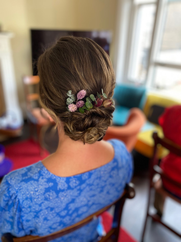 wedding and bridal hairstyles low relaxed bun by Pam Wrigley