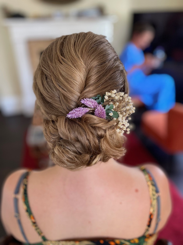 wedding and bridal hairstyles low relaxed bun by Pam Wrigley
