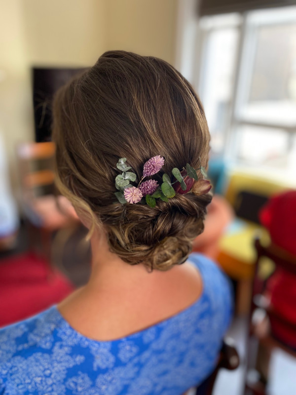 wedding and bridal hairstyles low relaxed bun by Pam Wrigley
