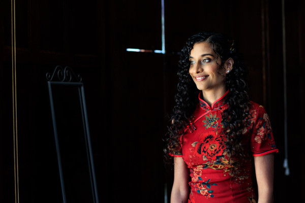 South Asian Wedding makeup and natural curls bridal hairstyle by Pam Wrigley