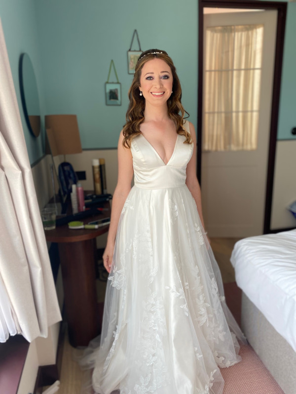 wedding makeup and bridal hairstyles half up hair style by Pam Wrigley