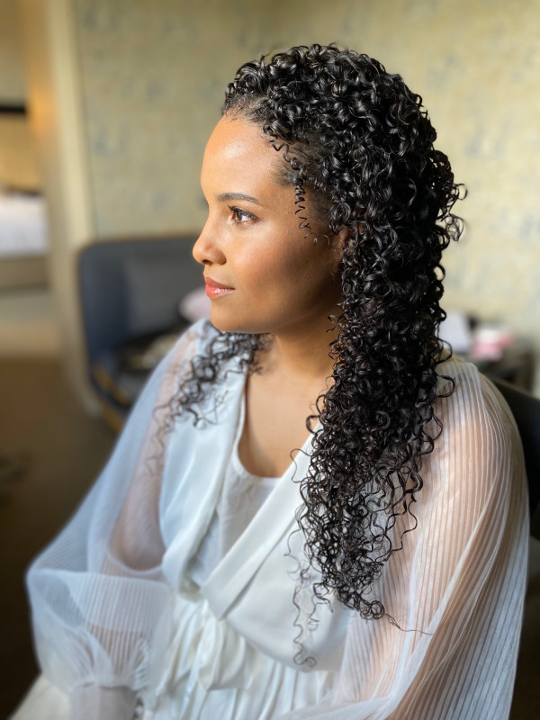wedding makeup and bridal hairstyles natural curls by Pam Wrigley